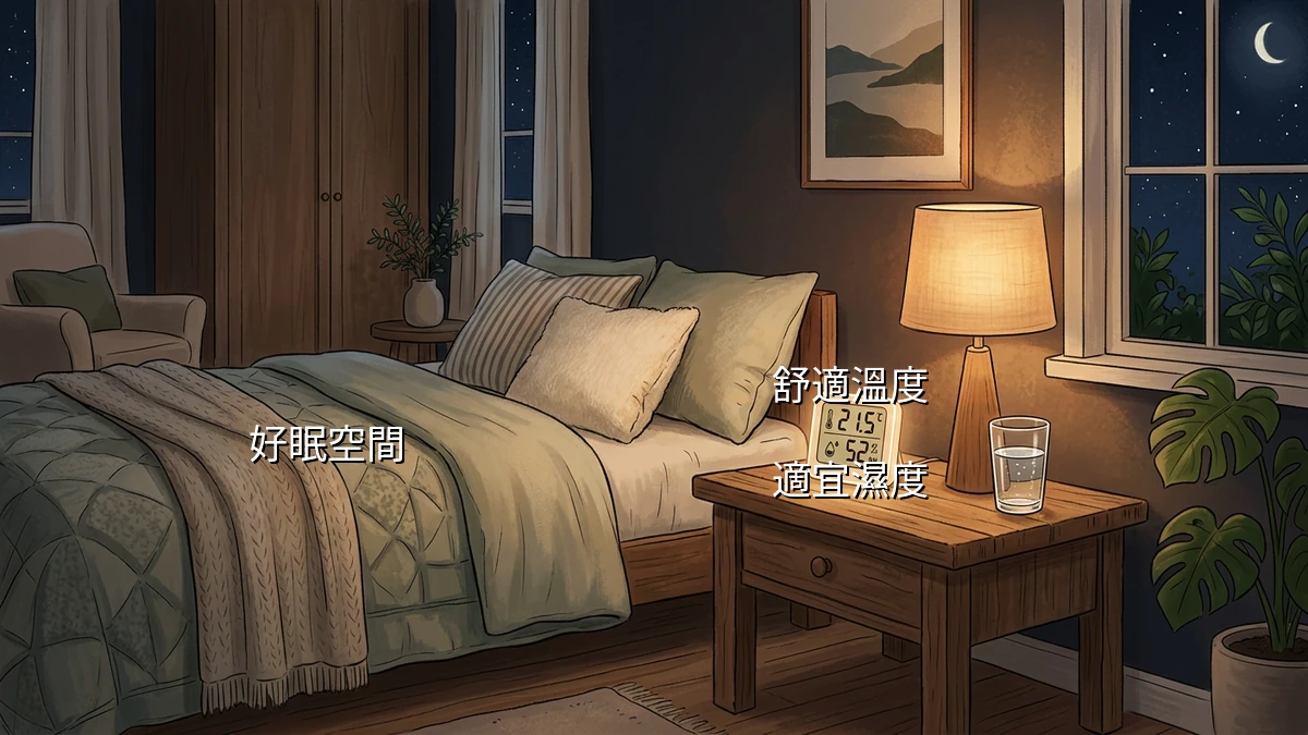經常因悶熱醒來的淺眠族適用的睡前溫濕度調節儀式